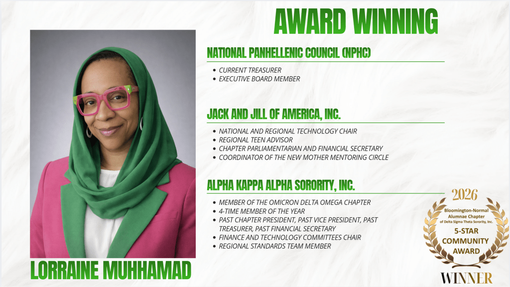 Lorraine Muhammad 2026 5-Star Community Award Winner